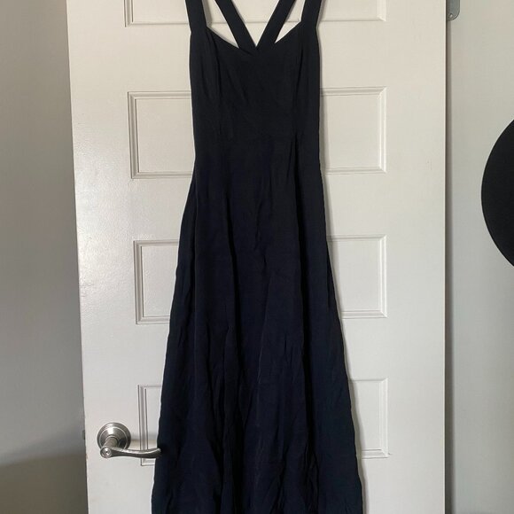 Vintage Black Halter Maxi Dress with Cut Out Back - Picture 1 of 6